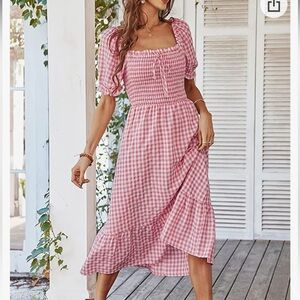 Never worn Adorable pink checkered dress